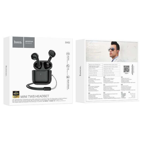 ⁦سماعات Hoco EW53 اللاسلكية بتقنية البلوتوث 5.3 – تصميم مدمج وخفيف – أبيض⁩ - الصورة ⁦2⁩