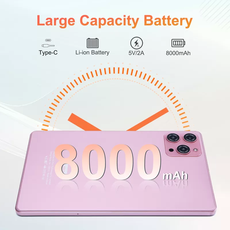 ⁦جهاز لوحي C Idea CM915 – شاشة 9 بوصة، أندرويد 13، 8 جيجابايت رام، 512 جيجابايت تخزين، كاميرا 5+8 ميجابكسل، دعم شريحة SIM، WiFi، اللون الأحمر⁩ - الصورة ⁦3⁩