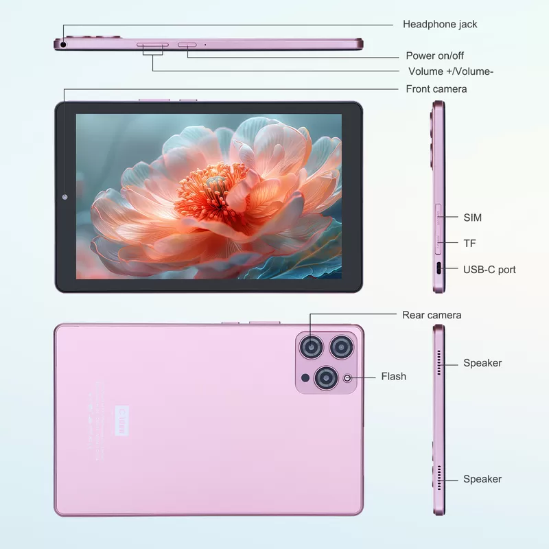 ⁦جهاز لوحي C Idea CM915 – شاشة 9 بوصة، أندرويد 13، 8 جيجابايت رام، 512 جيجابايت تخزين، كاميرا 5+8 ميجابكسل، دعم شريحة SIM، WiFi، اللون الأحمر⁩ - الصورة ⁦4⁩