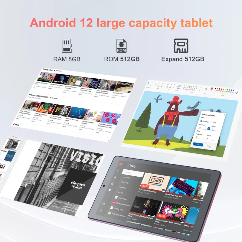 ⁦جهاز لوحي C Idea CM915 – شاشة 9 بوصة، أندرويد 13، 8 جيجابايت رام، 512 جيجابايت تخزين، كاميرا 5+8 ميجابكسل، دعم شريحة SIM، WiFi، اللون الأحمر⁩ - الصورة ⁦6⁩