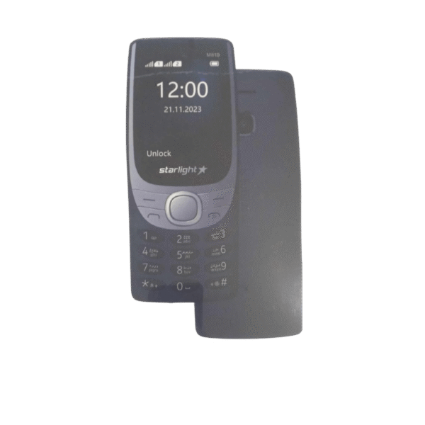 هاتف Starlight M810 – شاشة 2.4″، بطارية 2600mAh، كشاف جانبي قوي، يدعم شريحتي اتصال (Dual SIM)، راديو FM وكاميرا خلفية